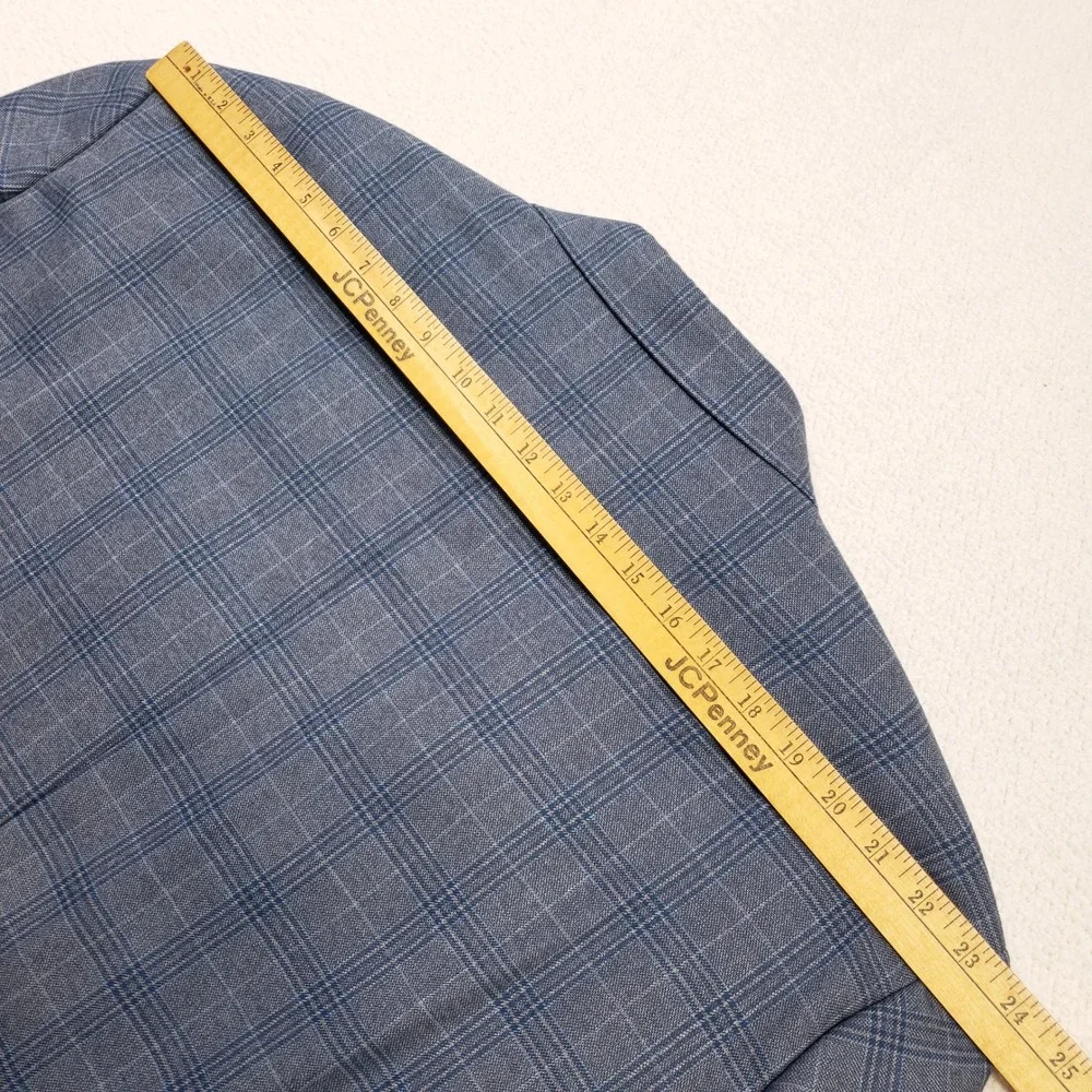 Oak Hill Sport Coat Men 3XLT 54/56 Blue Glen Plaid 2 Button Blazer Viscose Blend